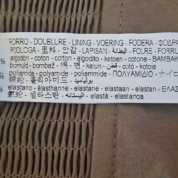 ZARA TOPSTITCHED BUSTIER Zip Front Khaki Cotton Blend Women's S Taupe Corset - Picture 12 of 15